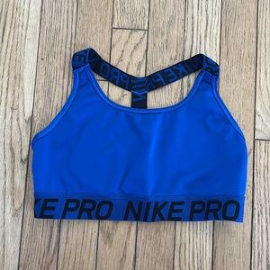 Blue Nike sports bra